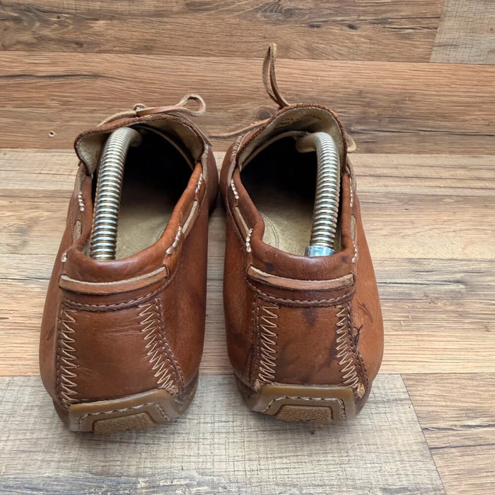 Frye Loafers Men's 11.5 Tan Brown Distressed Leather Driver Moccasin - Picture 4 of 8